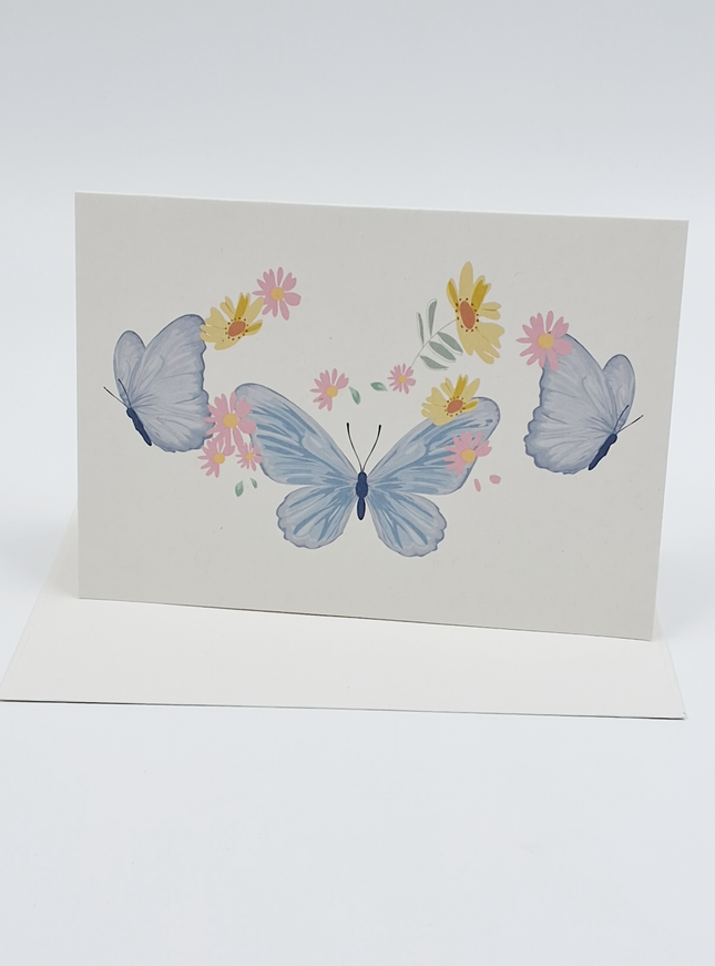 Wenskaart blauwe vlinders