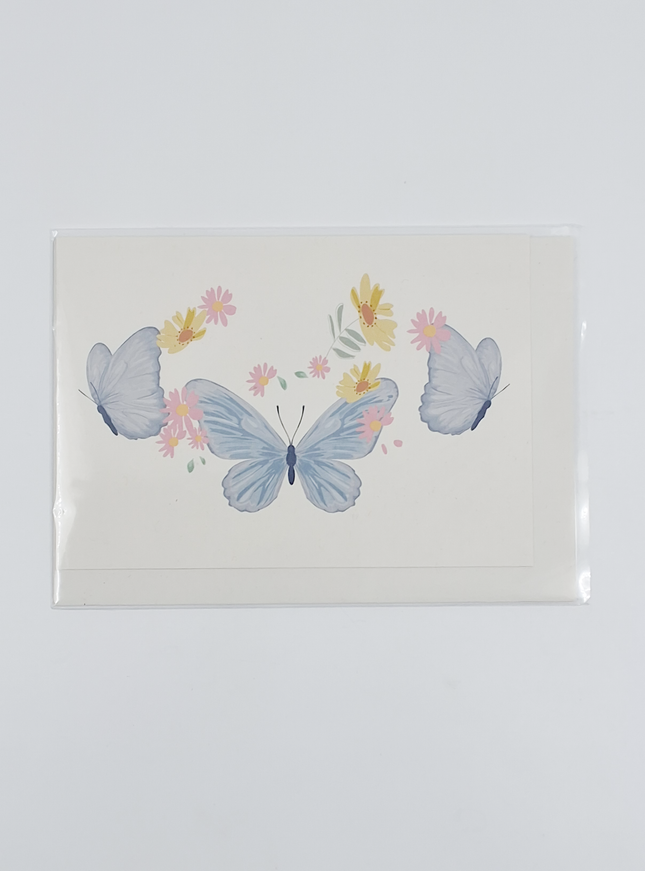 Wenskaart blauwe vlinders