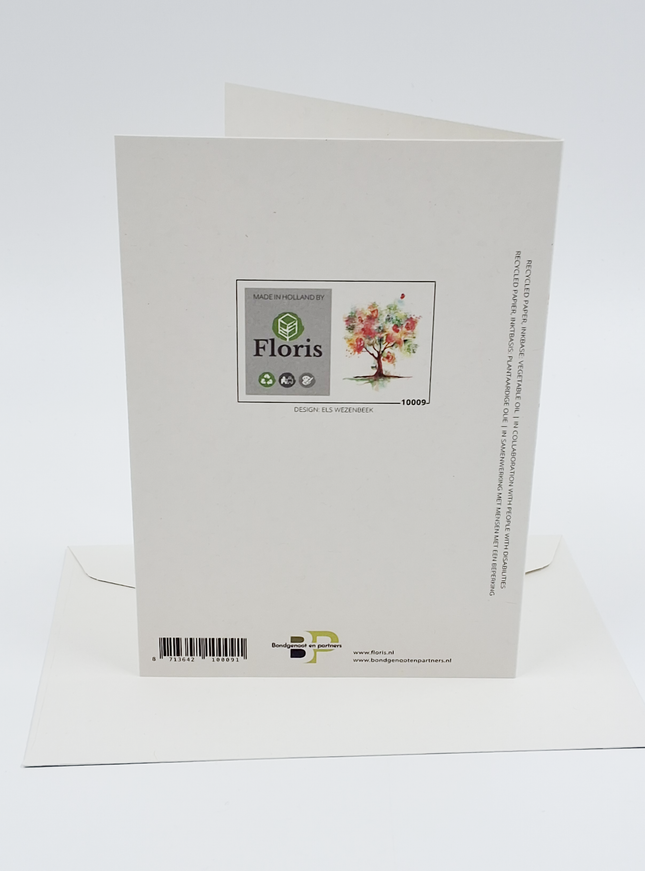 Wenskaart boom met vlinders