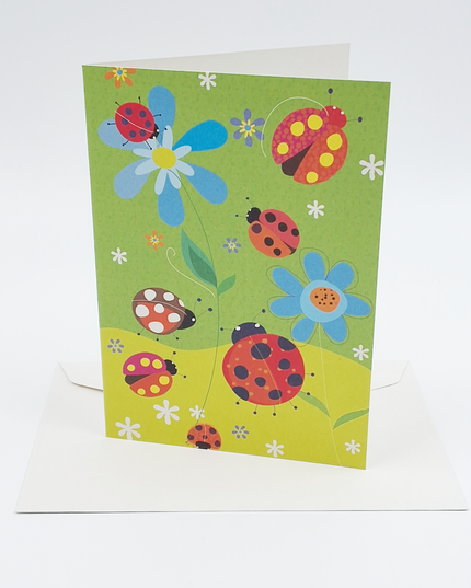 Wenskaart lieveheersbeestjes