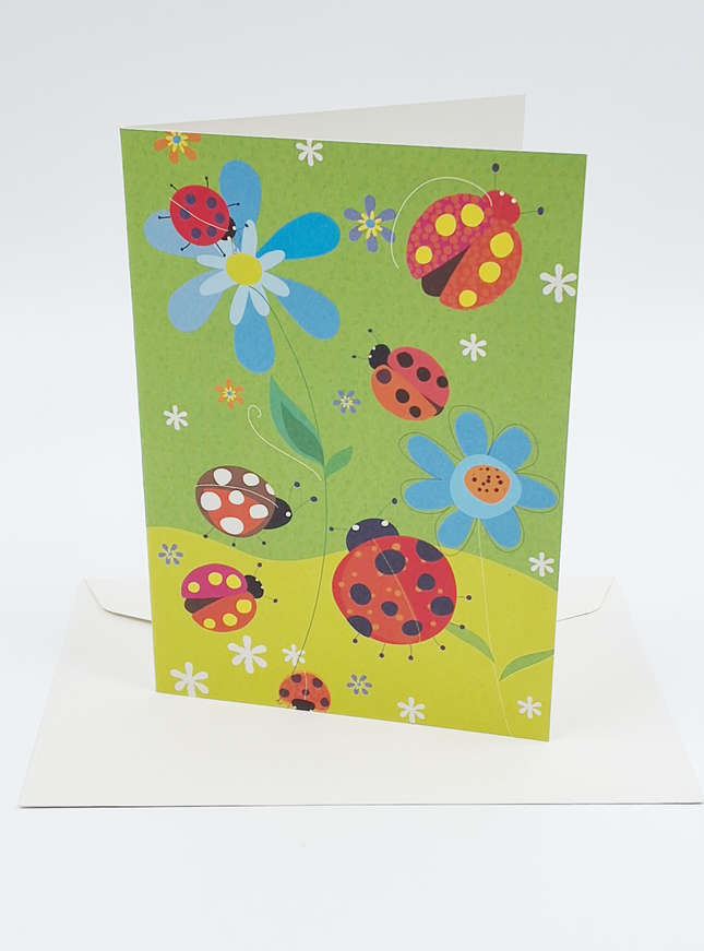Wenskaart lieveheersbeestjes