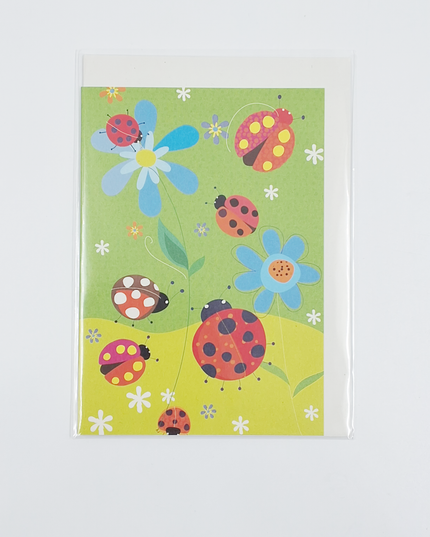 Wenskaart lieveheersbeestjes