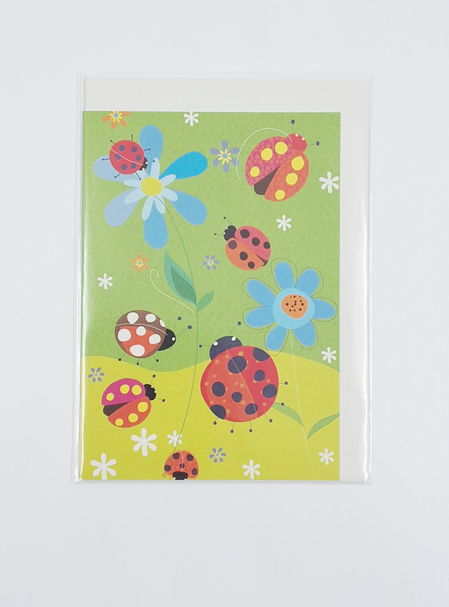 Wenskaart lieveheersbeestjes