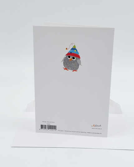 Wenskaart diverse vogels gefeliciteerd