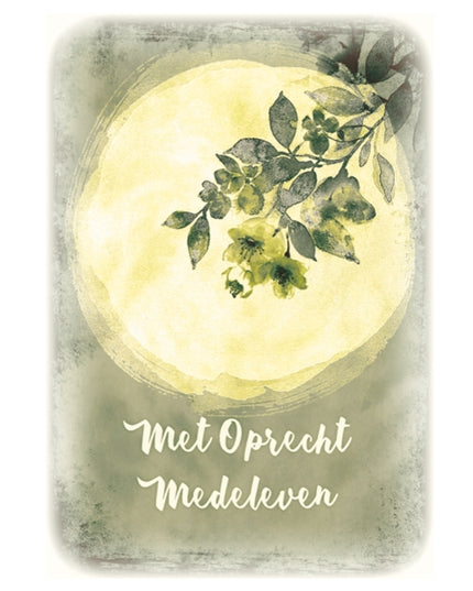 Wenskaart maan, met oprecht medeleven