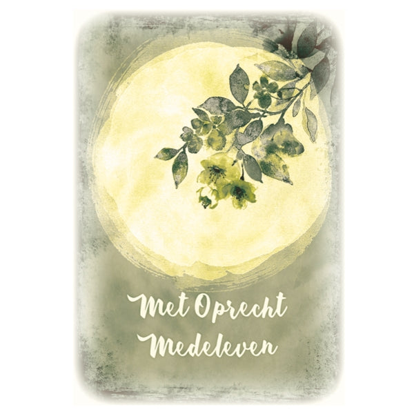 Wenskaart maan, met oprecht medeleven