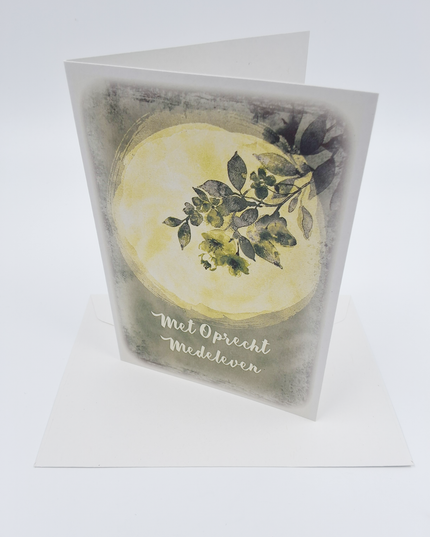 Wenskaart maan, met oprecht medeleven