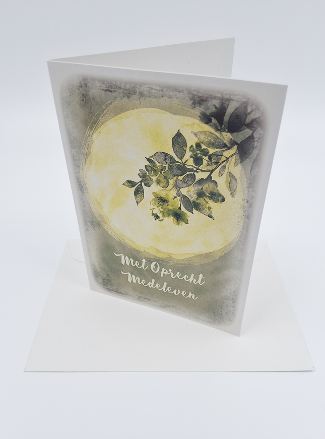 Wenskaart maan, met oprecht medeleven