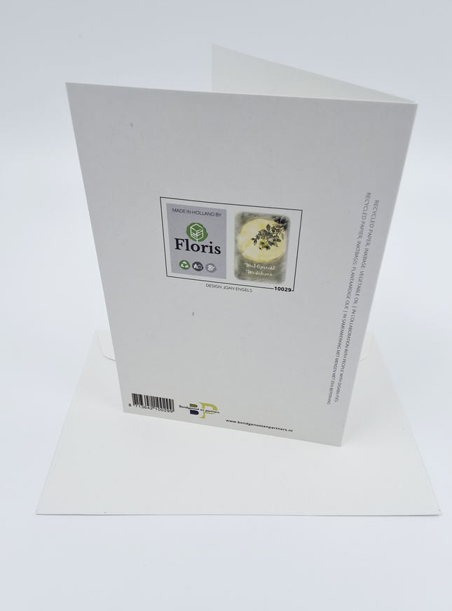 Wenskaart maan, met oprecht medeleven