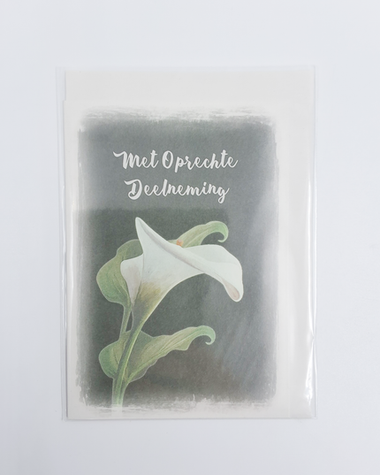 Wenskaart met oprechte deelneming