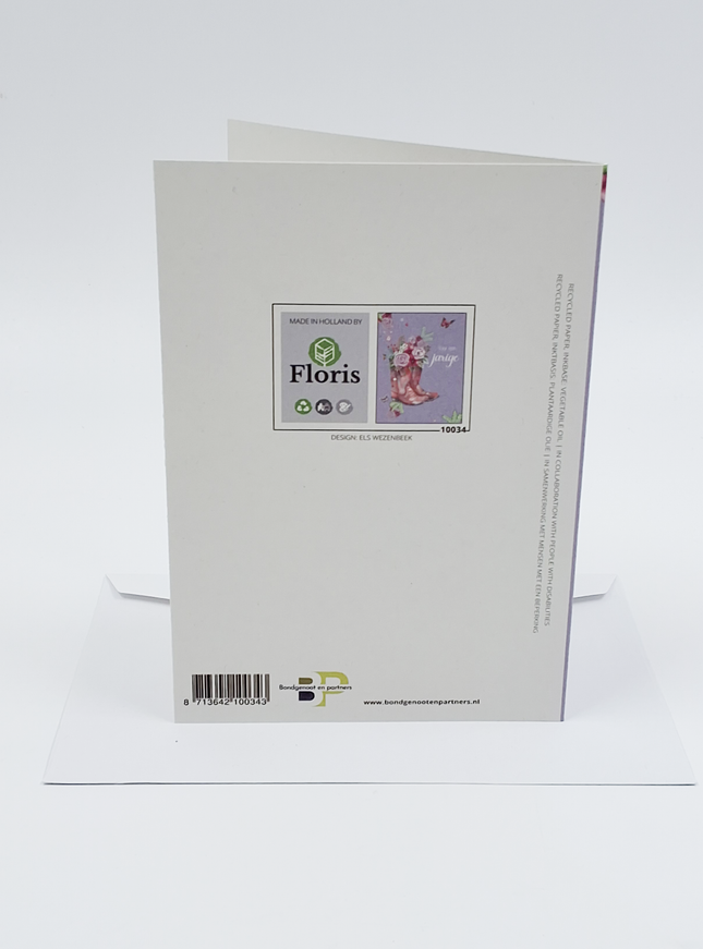 Wenskaart jarige en laars