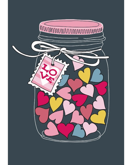 Wenskaart potje met hartjes