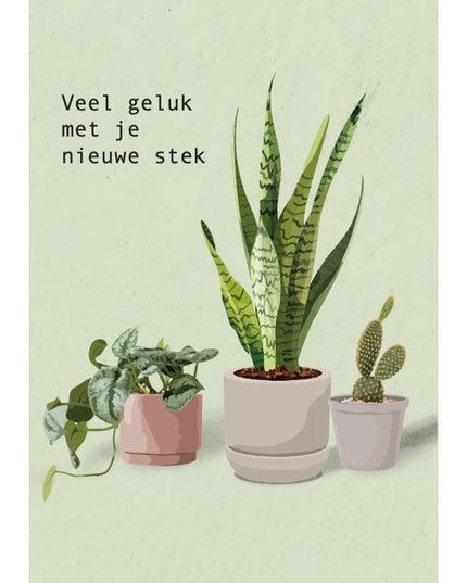 Wenskaart veel geluk met je nieuwe stek