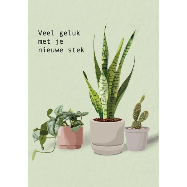 Wenskaart veel geluk met je nieuwe stek
