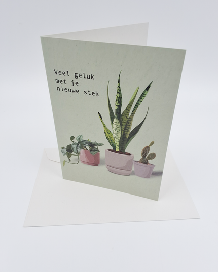 Wenskaart veel geluk met je nieuwe stek