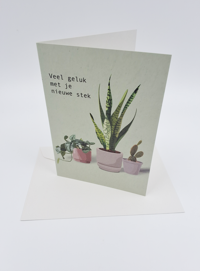 Wenskaart veel geluk met je nieuwe stek