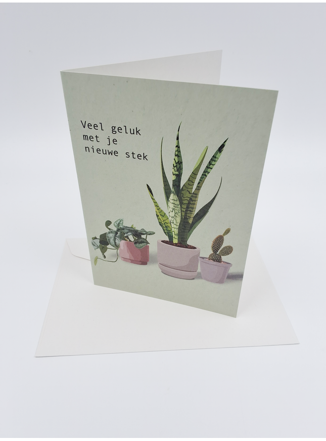 Wenskaart veel geluk met je nieuwe stek