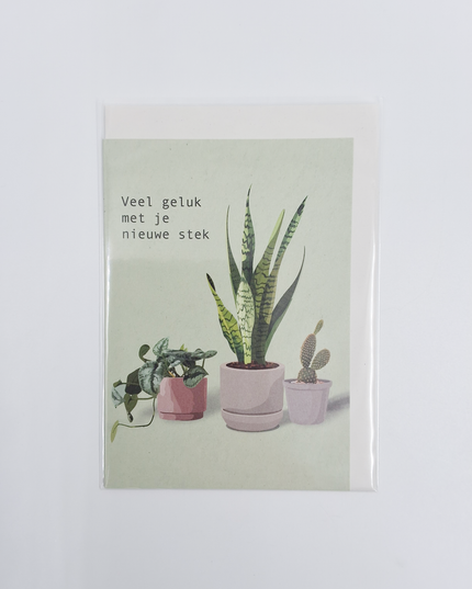 Wenskaart veel geluk met je nieuwe stek