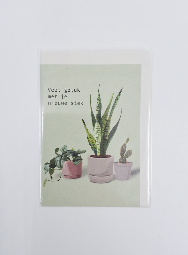 Wenskaart veel geluk met je nieuwe stek