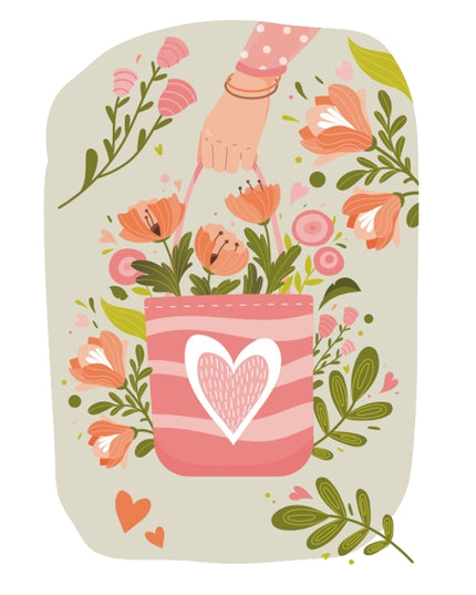 Wenskaart tas met bloemen