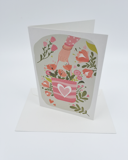 Wenskaart tas met bloemen