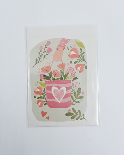 Wenskaart tas met bloemen