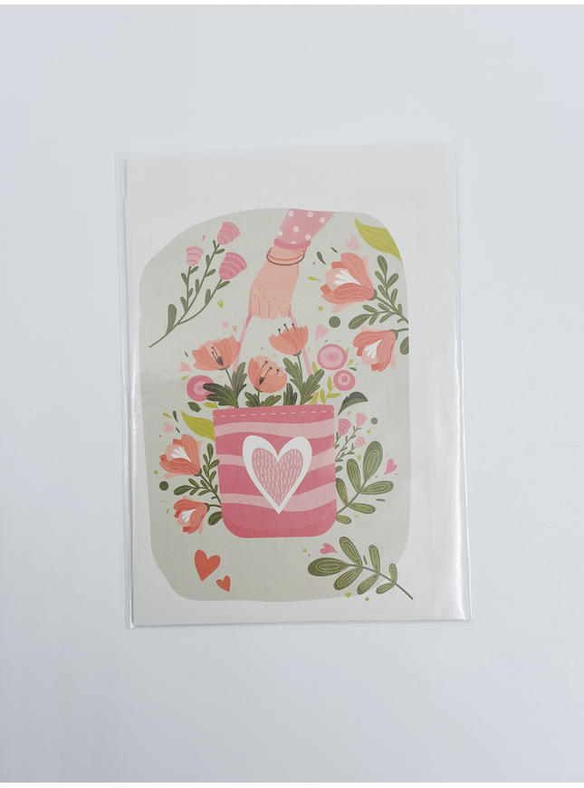 Wenskaart tas met bloemen