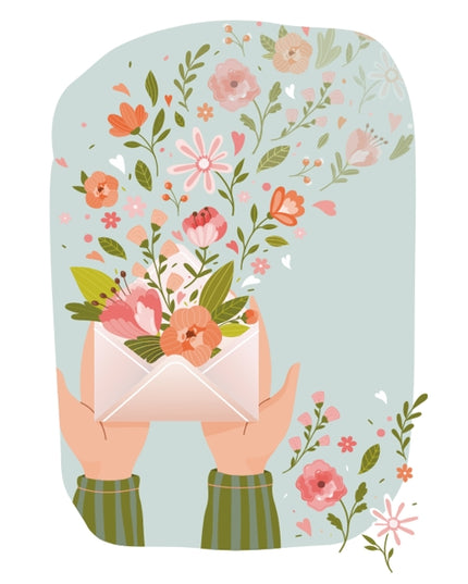 Wenskaart envelop met bloemen