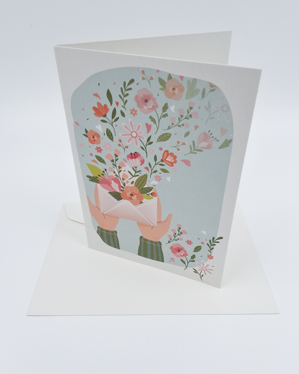Wenskaart envelop met bloemen