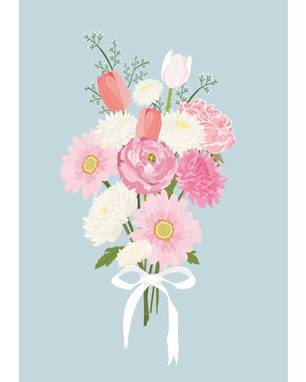 Wenskaart bosje bloemen