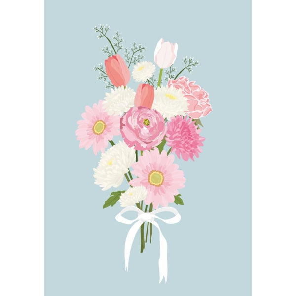 Wenskaart bosje bloemen