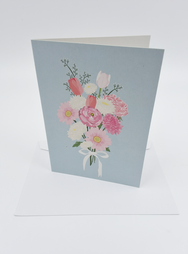 Wenskaart bosje bloemen