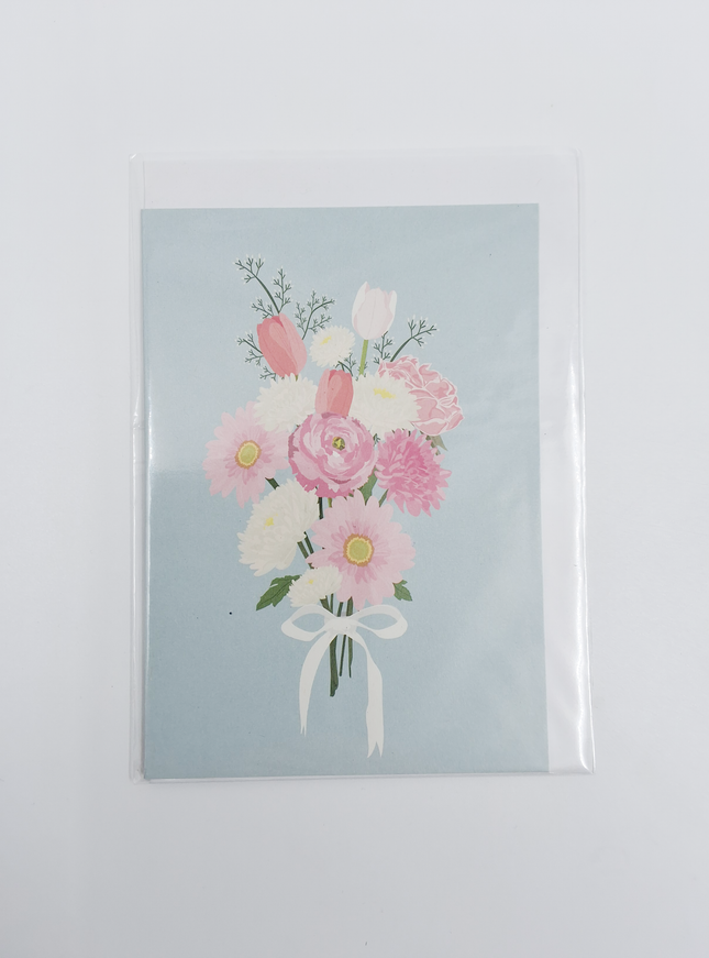 Wenskaart bosje bloemen