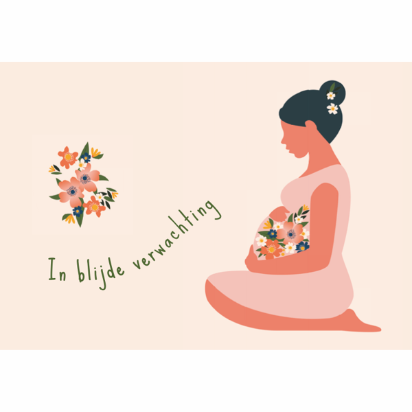 Wenskaart in blijde verwachting