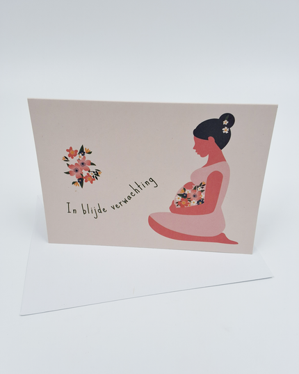 Wenskaart in blijde verwachting