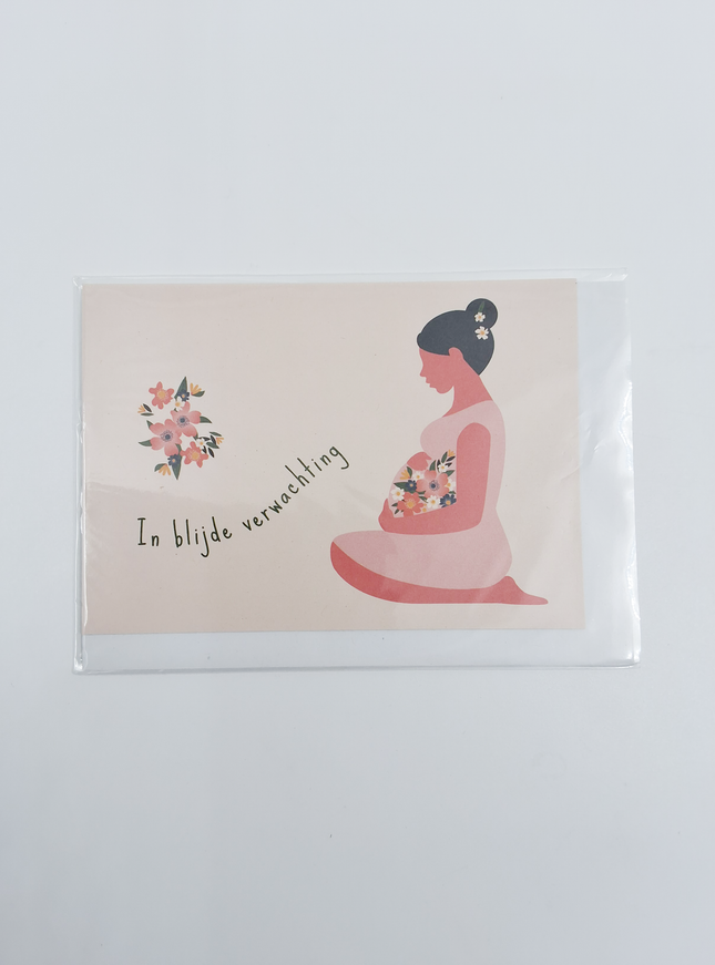 Wenskaart in blijde verwachting