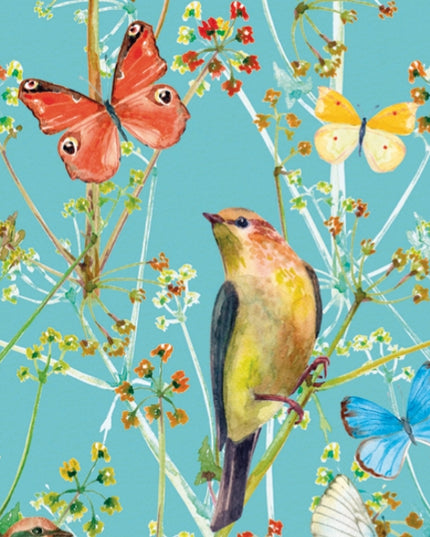 wenskaart vogels en vlinders