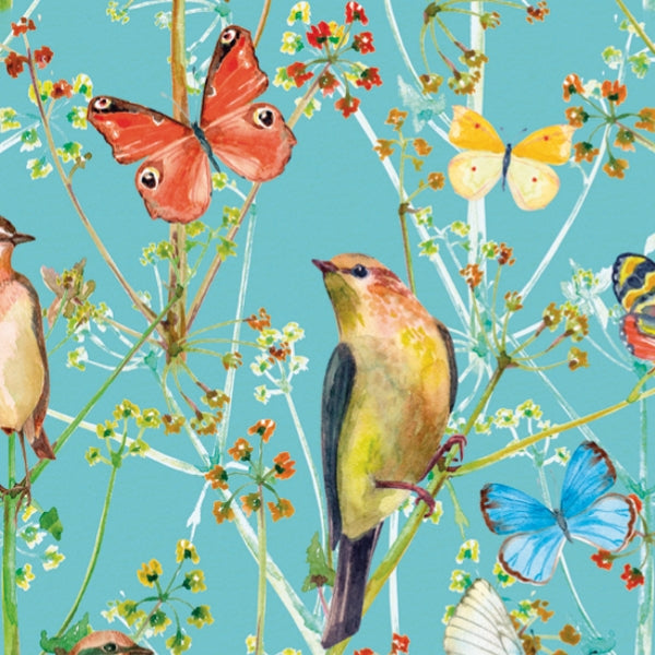 wenskaart vogels en vlinders