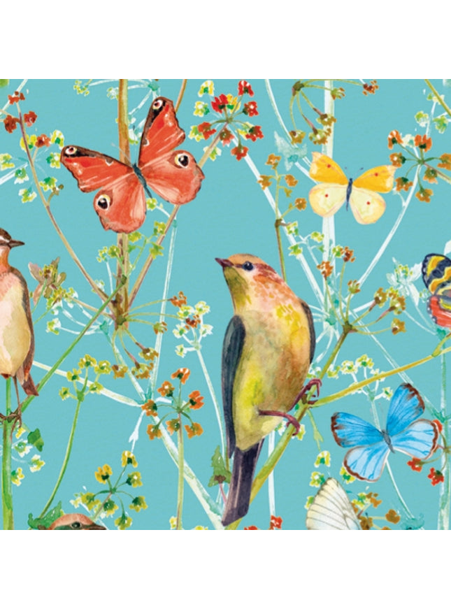 wenskaart vogels en vlinders