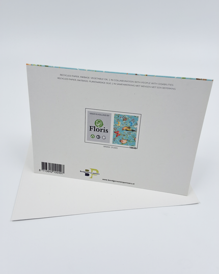 wenskaart vogels en vlinders