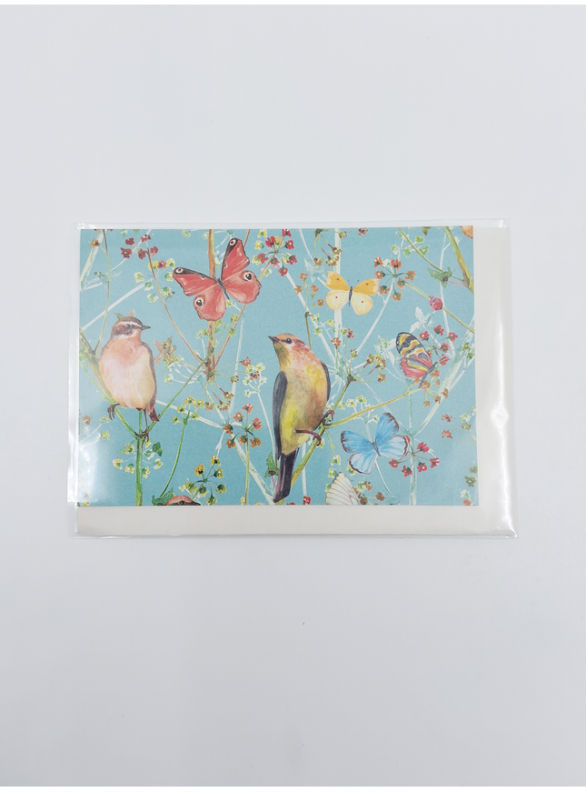 wenskaart vogels en vlinders