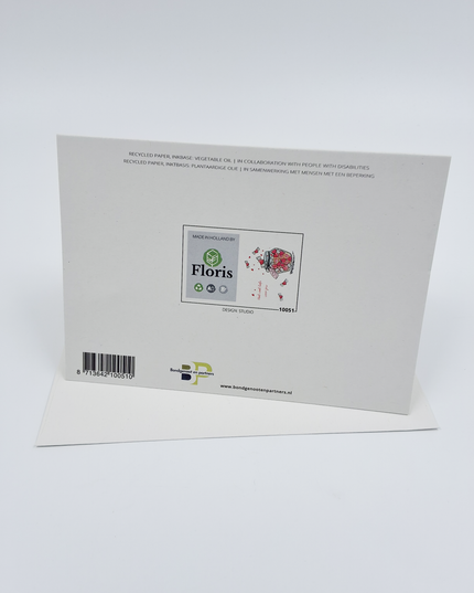 Wenskaart potje hartjes