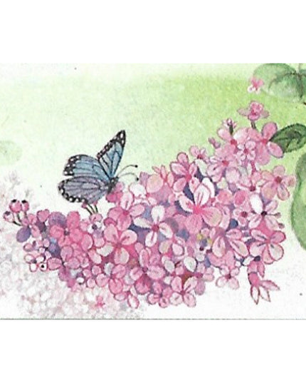 Wenskaart vlinder op bloementak