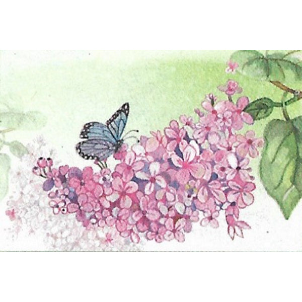 Wenskaart vlinder op bloementak