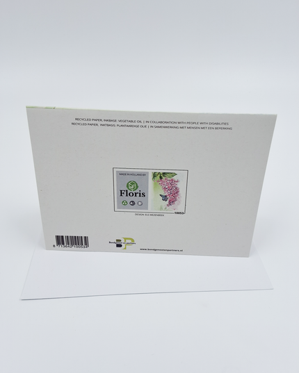 Wenskaart vlinder op bloementak