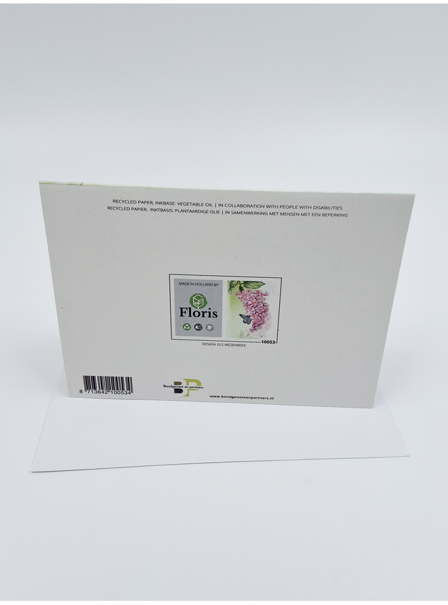 Wenskaart vlinder op bloementak