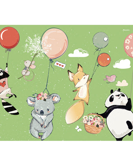 Wenskaart dieren met ballon