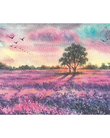 Wenskaart purperen heide