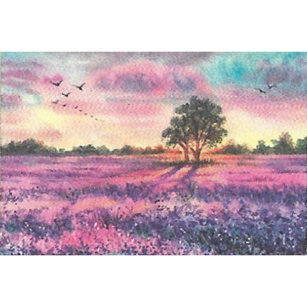 Wenskaart purperen heide