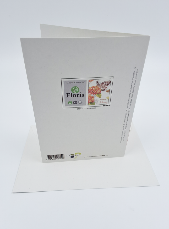 Wenskaart vlinder, met oprechte deelneming